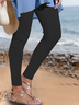 Leggings Femme Plaine Simple L'automne Naturel Quotidien Jersey Coupe Slim Pantalon H-Line Régulier