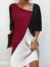 Robes Femmes Bloc de Couleur Été Urbain Polyester Naturel Quotidien Ample Demi Manche Régulier