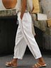 Pantalons Femmes Décontracté Plain Toutes Les Saisons Coton Naturel Ample Pantalon navet Droit Régulier