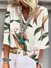 Chemisiers1 Femmes Décontracté Printemps / Automne Plantes Polyester Dentelle Naturel Régulier Droit CG