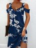 Robes Femmes Floral Été Élégant Polyester Quotidien Manches Courtes à Épaules Dénudées Trapèze Élasticité moyenne