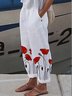 Pantalons Femmes Décontracté Floral Toutes Les Saisons Vacances Bande Élastique Coton Et Lin Pantalon navet Long Ligne T