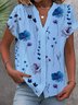 Blouses Décontracté Floral Été Boutonné Aucune élasticité Ample Régulier Droit T.-N.-L. pour Femmes