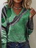 T-shirts Femmes Décontracté Ombre Printemps / Automne Polyester Léger Quotidien Manches Longues Régulier Élasticité moyenne