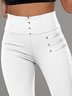 Pantalons Décontracté Plain Toutes Les Saisons Polyester Micro-élasticité Quotidien Coupe Régulière Pantalon coupe slim Droit pour Femmes