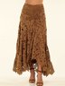 Jupes Boho Printemps / Automne Dentelle Polyester Naturel Quotidien Ample Dentelle Maxi pour Femmes