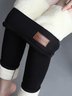Pantalons De Yoga Décontracté Plain Printemps / Automne Naturel Poids lourd chaleur Legging Droit en Toison pour Femmes