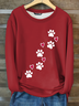 Sweat-shirts Femmes Décontracté Hiver Chien Micro-élasticité Quotidien Coupe Régulière Manches Longues Col Rond en Mélangé de Coton