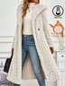 Caniche Blousons Décontracté Plain Hiver Polyester Sweat-shirt à Capuche Ample Manches Longues Mi-long Droit pour Femmes