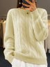 Pulls Femmes Décontracté Plain Hiver Poids lourd Micro-élasticité Col Rond Laine/Tricot Mi-long Droit
