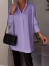 Chemises Femmes Décontracté Plain Printemps / Automne Polyester Aucune élasticité Quotidien Régulier Régulier Col de Chemise
