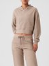 Deux Pièces Ensembles Femmes Décontracté Plain Printemps / Automne Naturel Micro-élasticité Pull-over Top Avec Pantalons Droit Régulier