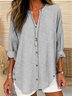 Blouses Femmes Rayé Décontracté Printemps / Automne Polyester Naturel Micro-élasticité Ample Régulier Col de Chemise