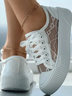Chaussures de skate Femmes Décontracté Plain Toutes Les Saisons Quotidien à Talon Plat Toile Tulle Caoutchouc à Lacets