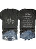 T-shirts Décontracté Été Lettres de texte Polyester Micro-élasticité Quotidien Manches Courtes Col Rond Régulier pour Femmes