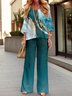 Deux Pièces Ensembles Femmes Décontracté Plaid Printemps / Automne Polyester Naturel Quotidien 1 jeu Top Avec Pantalons Droit
