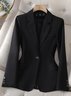 Blazers Décontracté Plain Printemps / Automne Naturel Aucune élasticité Quotidien Ample Régulier Droit pour Femmes