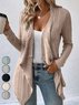 Kimono Femmes Décontracté Plain Printemps / Automne Naturel Standard Manches Longues Col Châle Régulier Élasticité moyenne