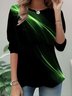 T-shirts Femmes Décontracté Abstrait Printemps / Automne Quotidien Jersey Manches Longues Col Rond Régulier Non