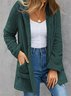 Blousons Décontracté Plain Printemps / Automne Zip Naturel Vacances Manches Longues Droit Régulier pour Femmes