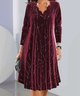 Robes Géométrique Décontracté Printemps / Automne Col V Quotidien Boucle Coupe Régulière Régulier Non pour Femmes