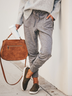 Pantalons Décontracté Plain Printemps / Automne Naturel Micro-élasticité Quotidien Ample Long Régulier pour Femmes