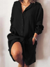 Robes Décontracté Plain Printemps / Automne Naturel Aucune élasticité Quotidien Manches Longues Droit Non pour Femmes