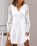 Robes Femmes Décontracté Plain Printemps / Automne Polyester Col V Quotidien Manches Longues Droit Non
