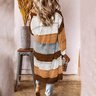 Cardigans Femmes Rayé Décontracté Hiver Micro-élasticité Quotidien Ample Laine/Tricot Régulier Épaissi