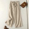 Pantalons Décontracté Ethnique Printemps / Automne Naturel Aucune élasticité Ample Coton Et Lin Pantalon droit Long pour Femmes