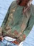 Sweat-shirts Décontracté Floral Printemps / Automne Micro-élasticité Quotidien Manches Longues Col Rond Régulier Régulier pour Femmes