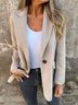 Blazers Décontracté Plain Printemps / Automne Naturel Quotidien Ample Manches Longues en Laine Régulier pour Femmes