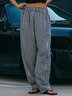 Pantalons Femmes Décontracté Printemps / Automne Plaid Tricoté Quotidien Taille Élastique Standard Long Droit