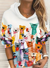 Sweat-shirts Femmes Décontracté Abstrait Printemps / Automne Sweat-shirt à Capuche Micro-élasticité Quotidien Ample Manches Longues Droit