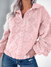 Sweat-shirts Décontracté Plain Printemps / Automne Polyester Col V Ample Manches Longues Droit Régulier pour Femmes
