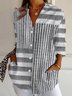 Chemises Rayé Décontracté Printemps / Automne Aucune élasticité Quotidien Coupe Régulière Manches Longues Droit Col de Chemise pour Femmes