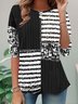 T-shirts Plaid Décontracté Printemps / Automne Micro-élasticité Jersey Manches Longues Col Rond Régulier Non pour Femmes