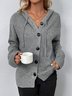 Cardigans Femmes Décontracté Plain Hiver Quotidien Ample Fil/fil de laine Régulier Boucle Élasticité moyenne