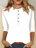 T-shirts Femmes Décontracté Plain Printemps / Automne Ample Jersey Manches Longues Régulier Droit Régulier