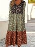 Robes Décontracté Floral Printemps / Automne Micro-élasticité Quotidien Coupe Régulière Dentelle Col Rond Droit pour Femmes