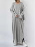 Robes Décontracté Plain Printemps / Automne Col V Micro-élasticité Quotidien Dentelle Régulier Non pour Femmes