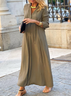 Robes Femmes Décontracté Plain Printemps / Automne Polyester Quotidien Coupe Régulière Dentelle Maxi Non