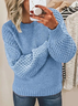 Pulls Femmes Décontracté Plain Printemps / Automne Micro-élasticité Quotidien Ample Fil/fil de laine Droit Régulier