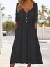 Robes Décontracté Plain Printemps / Automne Micro-élasticité Coupe Régulière Manches Longues Col Rond Régulier Non pour Femmes