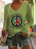 T-shirts Décontracté Printemps / Automne Imprimé de Lettre Motif Polyester Quotidien Régulier Trapèze Régulier ré pour Femmes