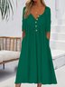 Robes Décontracté Plain Printemps / Automne Micro-élasticité Coupe Régulière Manches Longues Col Rond Régulier Non pour Femmes