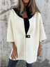 Blousons Décontracté Plain Automne Polyester Naturel Micro-élasticité Quotidien Ample Régulier pour Femmes