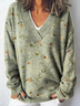Pulls Femmes Décontracté Floral Printemps / Automne Manches Longues Fil/fil de laine Régulier Droit Régulier Élasticité moyenne