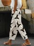 Pantalons Décontracté Printemps / Automne Toussaint Naturel Quotidien Ample Coton Et Lin Droit Régulier pour Femmes