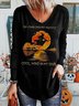 T-shirts Femmes Rétro Printemps / Automne Toussaint Imprimé Aucune élasticité Jersey Manches Longues Régulier T.-N.-L.